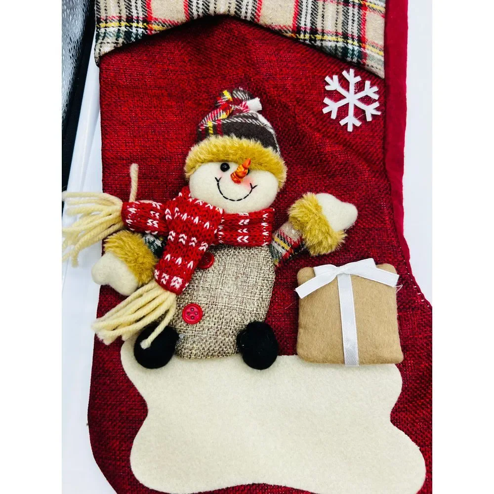 Christmas Tree‎ Ornaments Lot Vintage Homemade Stocking Decoration 80s Snowman
